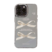 Load image into Gallery viewer, Mirror surface is suitable for Apple 16Pro mobile phone case max three-dimensional pearl bow iphone15 temperament 13 anti-drop 17