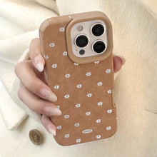 Load image into Gallery viewer, Gilt suitable for iphone17 Apple 16promax mobile phone case 15 autumn and winter brown fluff 14 suede 13 anti-drop