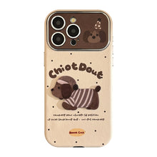 Load image into Gallery viewer, Autumn and winter couple puppy suitable for 16promax iPhone case iphone15 three-dimensional cartoon 14 leather case 17