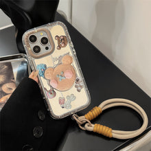 Load image into Gallery viewer, Cookie bear holder for 16ProMax Apple 15 mobile phone case iPhone17 mirror 12 hand strap 11