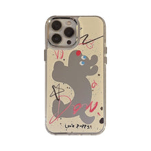 Load image into Gallery viewer, Fun splashing ink dog iphone16 applies to 17pro max iPhone case 12 makeup mirror 11 electroplating 15