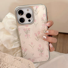 Load image into Gallery viewer, Gilt Epoxy Apple 16promax mobile phone case iphone17 powder tulip 15 electroplating 14 suitable for Huawei p70