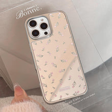 Load image into Gallery viewer, ins pink flower applies to 16 apple 15pro max mobile phone case iphone17 mirror 13 electroplating 15 gentle