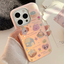 Load image into Gallery viewer, Gilt applicable iphone15 mobile phone case 17Promax laser pink cartoon 16 anti-drop 14 Korean 13 hard case