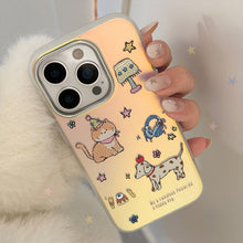 Load image into Gallery viewer, Gilt cute cute pet suitable for iphone17 mobile phone case 16 laser 15Promax generation 14 cartoon 11 electroplating