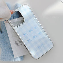 Load image into Gallery viewer, Gilt iphone16 mobile phone case 17pro max blue plaid 14 electroplating 13 Epoxy 15 for Apple/Huawei