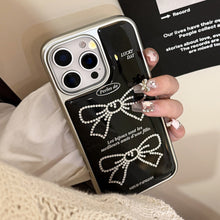 Load image into Gallery viewer, Gilt applicable Apple 15promax mobile phone case iphone16 sweet and cool bow 17 Korean 14 electroplating Huawei