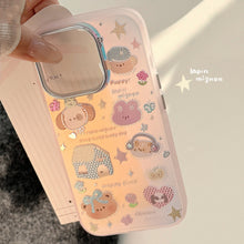 Load image into Gallery viewer, Gilt applicable iphone15 mobile phone case 17Promax laser pink cartoon 16 anti-drop 14 Korean 13 hard case