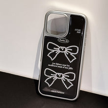 Load image into Gallery viewer, Gilt applicable Apple 15promax mobile phone case iphone16 sweet and cool bow 17 Korean 14 electroplating Huawei
