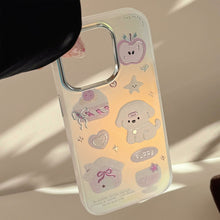 Load image into Gallery viewer, Gilt cartoon dessert puppy for iphone15 mobile phone case 16Promax electroplating laser 13 hard 17 creative