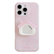 Load image into Gallery viewer, ins wind pink cabin mirror bracket for iphone15pro max apple 16 mobile phone case 13 niche 17