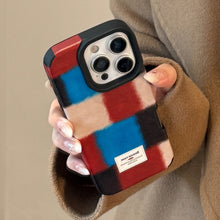 Load image into Gallery viewer, Personalized retro plaid splicing for iphone16promax iPhone 17 case 15 premium 14 leather 13
