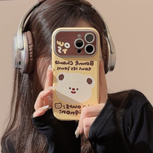 Load image into Gallery viewer, Leather cartoon animal suitable for 16 apple 15promax mobile phone case iphone14 couple 17 all-inclusive 13 Korean