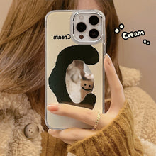 Load image into Gallery viewer, ins cream smiley face applies to 17pro max apple iphone15 mobile phone case 11 makeup mirror 16 anti-drop 14 hard