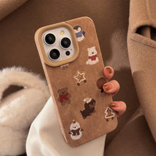 Load image into Gallery viewer, ins suede cartoon sausage for iphone16 iPhone case 17pro max bracket 14 plush rope 13