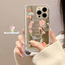 Load image into Gallery viewer, Fresh small floral iphone17 Apple 16Promax mobile phone case 15 silicone 11/12 makeup mirror X