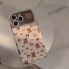 Load image into Gallery viewer, Cute bear flower for iphone16 apple 15 mobile phone case 13promax leather 17 literary and fresh 12