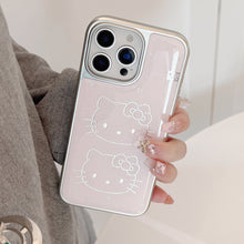 Load image into Gallery viewer, Gilt Epoxy iphone16 Cute Meow Suitable for Apple 15promax Mobile Phone Case 17 Electroplating Huawei Mate