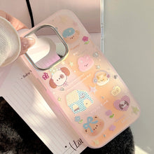 Load image into Gallery viewer, Gilt applicable iphone15 mobile phone case 17Promax laser pink cartoon 16 anti-drop 14 Korean 13 hard case