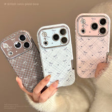Load image into Gallery viewer, Applicable to Apple 17promax mobile phone case iphone16 leather plaid bow 15 retro 13 soft 12 all-inclusive