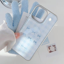 Load image into Gallery viewer, Gilt iphone16 mobile phone case 17pro max blue plaid 14 electroplating 13 Epoxy 15 for Apple/Huawei