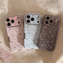 Load image into Gallery viewer, Applicable to Apple 17promax mobile phone case iphone16 leather plaid bow 15 retro 13 soft 12 all-inclusive