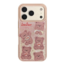 Load image into Gallery viewer, Gilt Apple 17promax mobile phone case 16 Epoxy 13 for iPhone15 pink bear doll Huawei Samsung