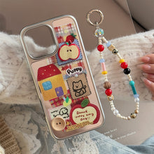 Load image into Gallery viewer, ins three-dimensional red apple cartoon is suitable for iphone16 mobile phone case 17pro max mirror 13 lanyard 14 generation