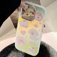 Load image into Gallery viewer, Gilt cartoon dessert puppy for iphone15 mobile phone case 16Promax electroplating laser 13 hard 17 creative