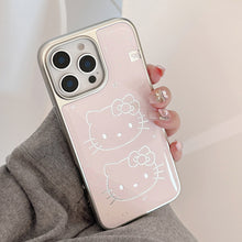 Load image into Gallery viewer, Gilt Epoxy iphone16 Cute Meow Suitable for Apple 15promax Mobile Phone Case 17 Electroplating Huawei Mate