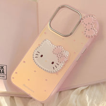 Load image into Gallery viewer, Gilt laser is suitable for Apple 16Promax mobile phone case iphone15 three-dimensional pink cartoon 11 lanyard 17 cute