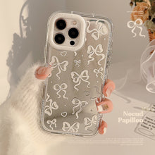 Load image into Gallery viewer, Mirror bow for 17ProMax Apple 16 mobile phone case iPhone15 temperament princess style 11 transparent 12