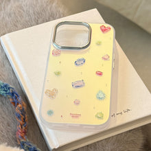 Load image into Gallery viewer, Gilt colored gemstones for iphone17Promax mobile phone case 16 electroplating 15 anti-drop hard 13 laser advanced