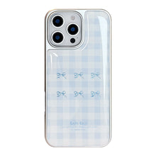 Load image into Gallery viewer, Gilt iphone16 mobile phone case 17pro max blue plaid 14 electroplating 13 Epoxy 15 for Apple/Huawei