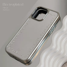 Load image into Gallery viewer, Electroplated silver edge for 16 apple 15promax mobile phone case iphone17 literary lily flower 13 mirror hard