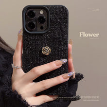 Load image into Gallery viewer, Woolen camellia Apple 16 mobile phone case 17promax autumn and winter 15 is suitable for iPhone13 Xiaoxiangfeng 11 generation