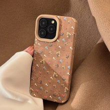 Load image into Gallery viewer, Leather gentle small floral application iphone16 apple 15 mobile phone case 17promax retro 13 autumn and winter literature and art