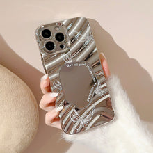 Load image into Gallery viewer, Butterfly mirror iPhone17 iPhone case electroplated silver 14promax premium sense 15 for 16 waves 11
