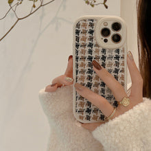 Load image into Gallery viewer, Xiaoxiangfeng iphone16 Apple 17 mobile phone case 11 retro 15pro max knitted 12 thousand bird grid Xs applicable