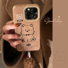 Load image into Gallery viewer, Suede for 17promax iPhone case iPhone 15 West Highland Puppy 14 Plush rope 13 Soft 16 sets