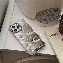 Load image into Gallery viewer, Mirror surface is suitable for Apple 16Pro mobile phone case max three-dimensional pearl bow iphone15 temperament 13 anti-drop 17