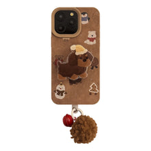 Load image into Gallery viewer, ins suede cartoon sausage for iphone16 iPhone case 17pro max bracket 14 plush rope 13