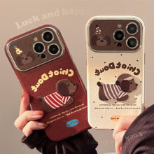 Load image into Gallery viewer, Autumn and winter couple puppy suitable for 16promax iPhone case iphone15 three-dimensional cartoon 14 leather case 17
