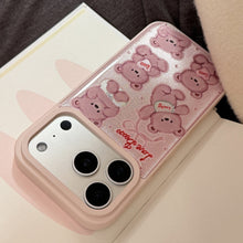 Load image into Gallery viewer, Gilt Apple 17promax mobile phone case 16 Epoxy 13 for iPhone15 pink bear doll Huawei Samsung