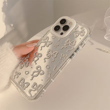 Load image into Gallery viewer, Mirror bow for 17ProMax Apple 16 mobile phone case iPhone15 temperament princess style 11 transparent 12