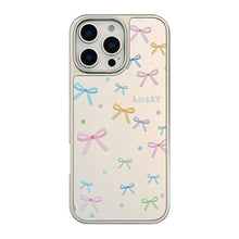 Load image into Gallery viewer, Korean color bow for 16 apple 15promax mobile phone case iphone17 mirror 13 plating 15 hard