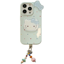 Load image into Gallery viewer, Three-dimensional gilt is suitable for 17promax Apple 16 mobile phone case iphone14 color polka dot bow cat 13 pendant.
