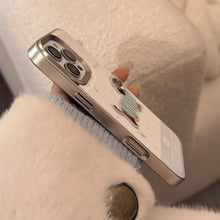 Load image into Gallery viewer, Milk blue cute embroidered puppy apple 16 mobile phone case 17promax cortical three-dimensional application iPhone15 soft 14