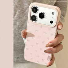 Load image into Gallery viewer, Pink bow leather phone case Apple 17promax for iPhone16 Korean 15 Huawei Samsung 14