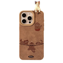 Load image into Gallery viewer, ins three-dimensional cat is suitable for iphone16 iPhone case 17pro max Apple 15 hairball rope 13 suede.